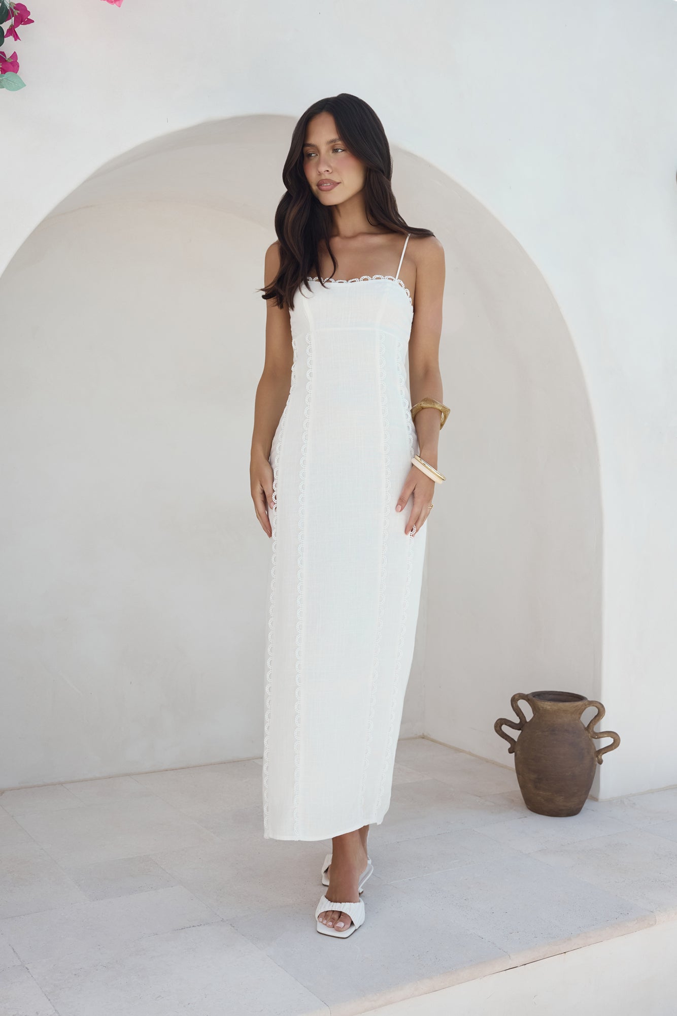 Moonlit Dance Maxi Dress White