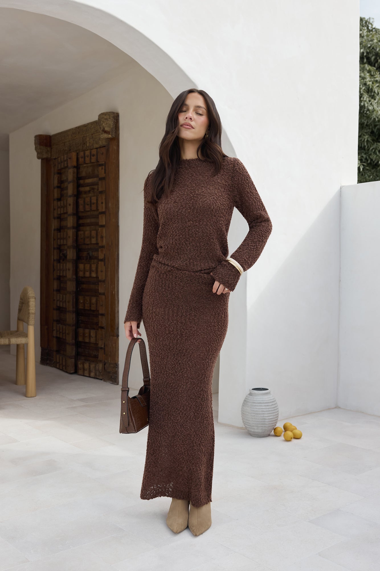 Understated It Girl Maxi Skirt Brown