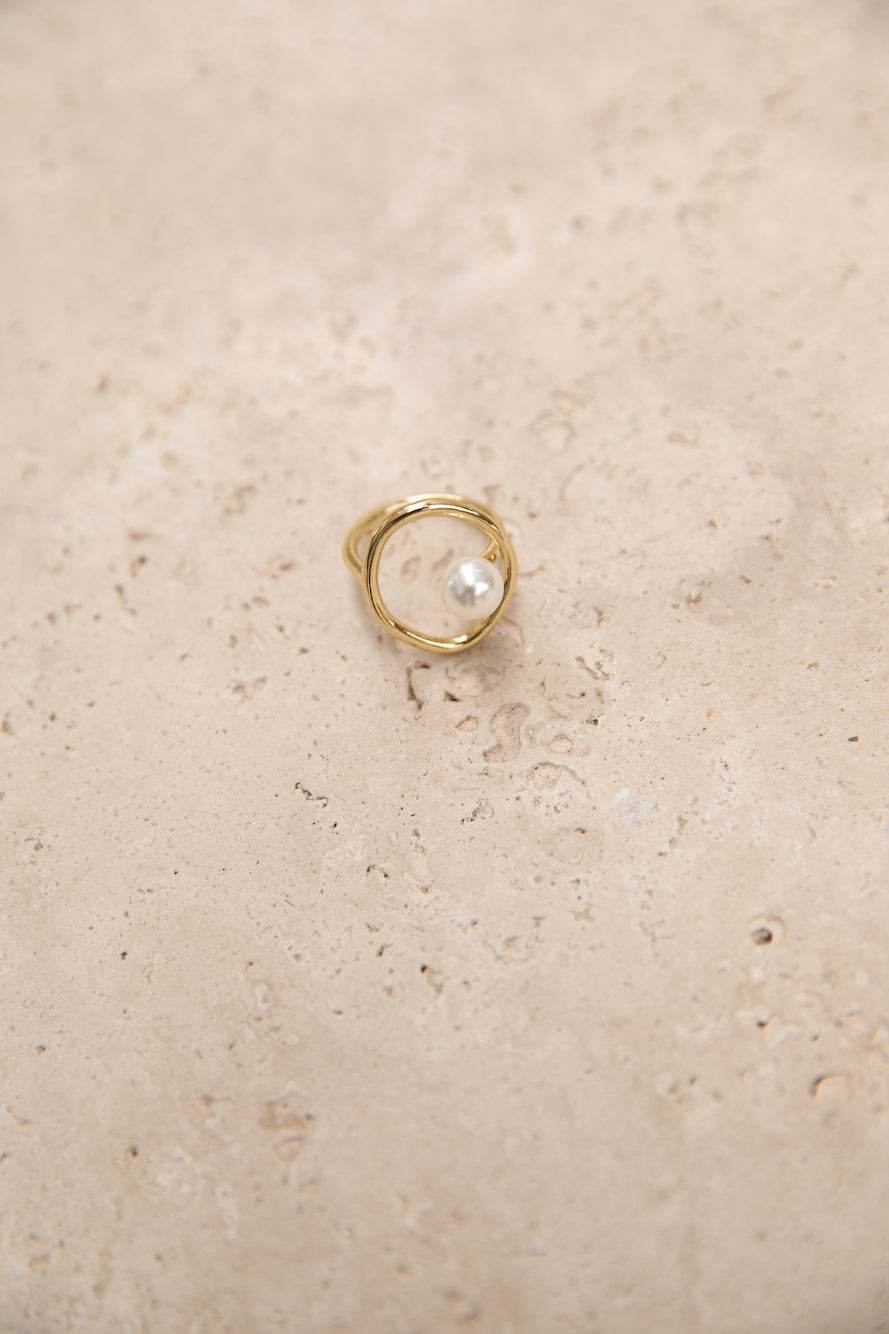 18k Gold Plated Pippa Pearl Ring Gold