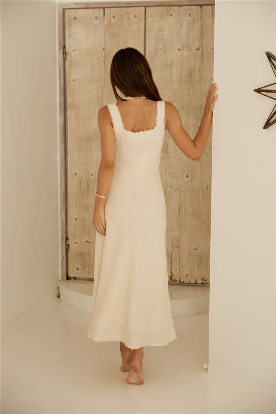Lemon Squeeze Maxi Dress Beige