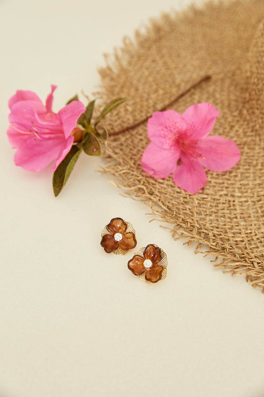 18k Gold Plated Wildflowers Earrings Gold