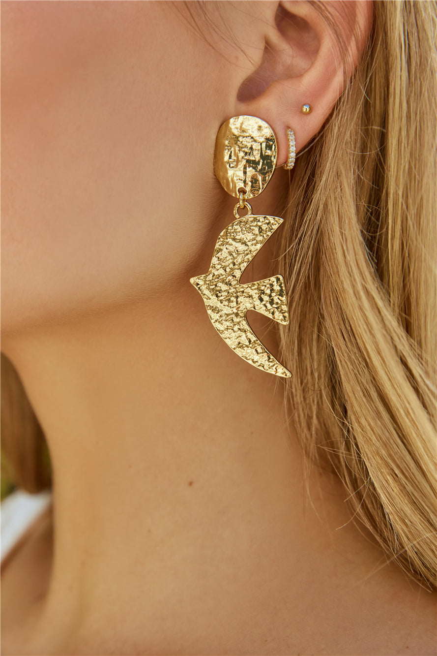 Love Bird Earrings Gold
