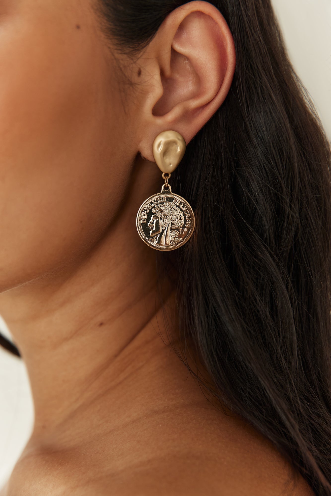 18K Gold Plated Lucky Coin Earrings Gold