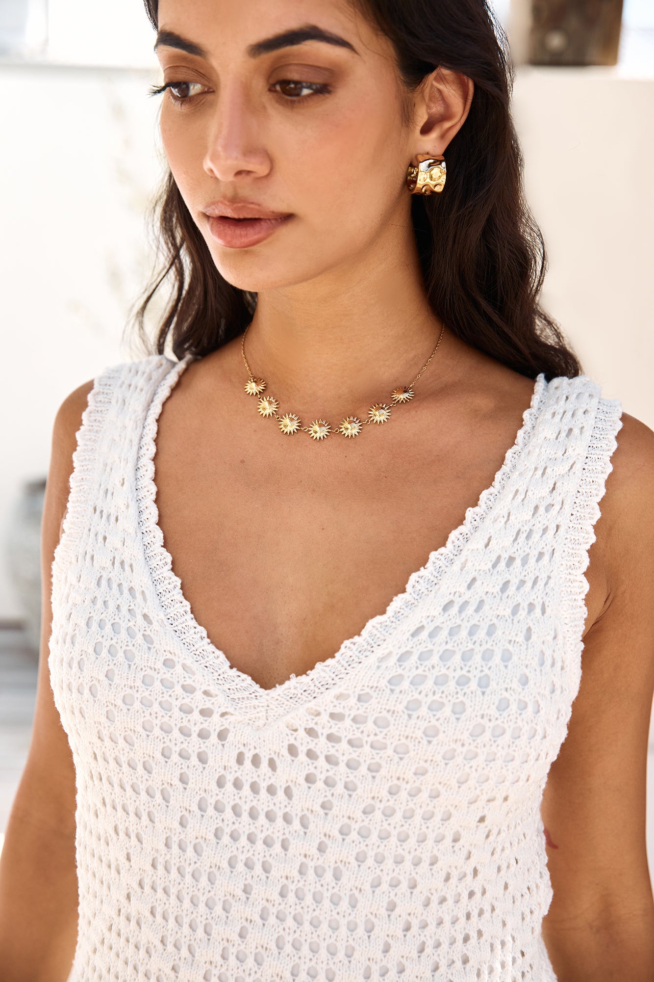 18k Gold Plated Bronze Perfection Necklace Gold