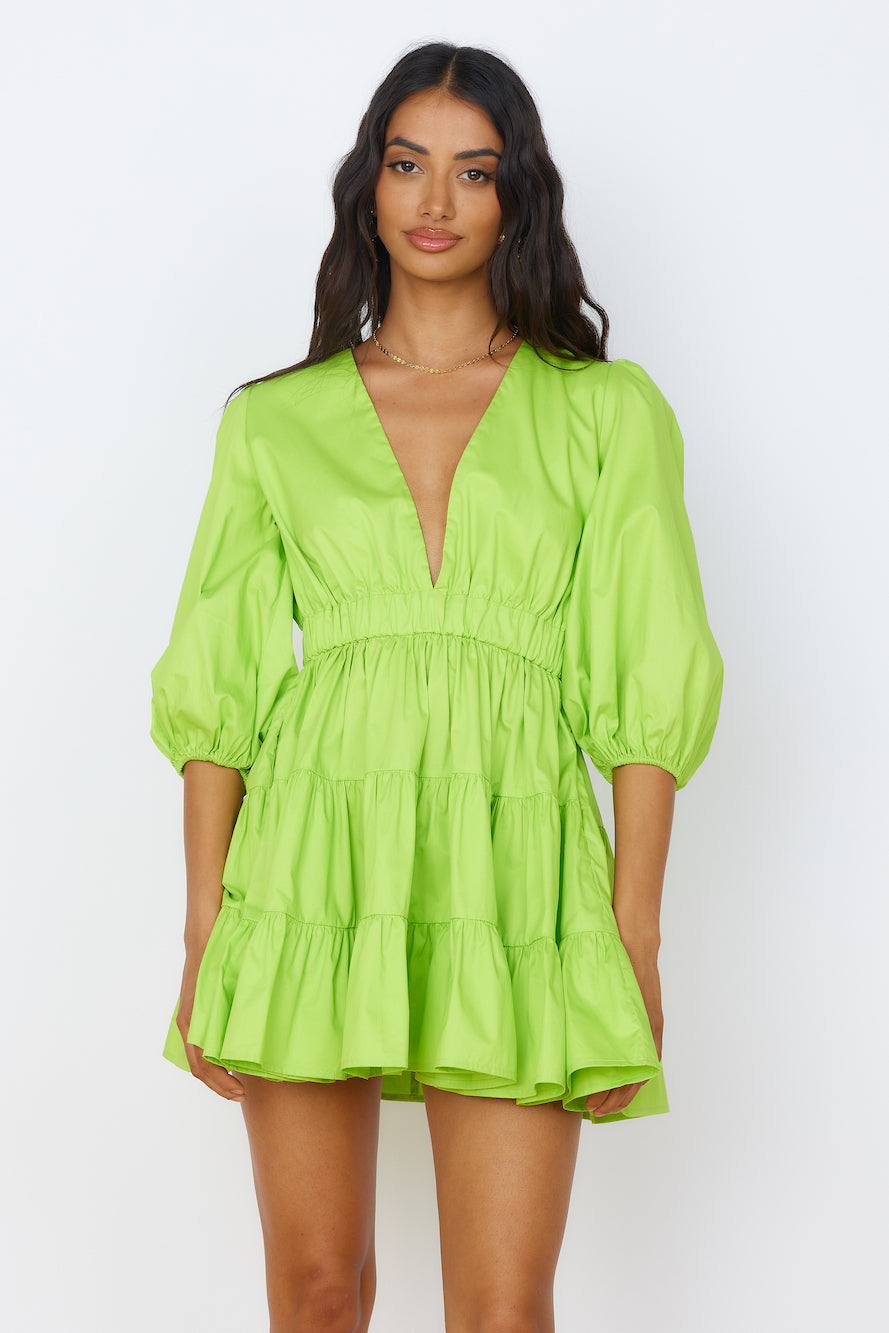 HELLO MOLLY Sweetest Treat Mini Dress Lime