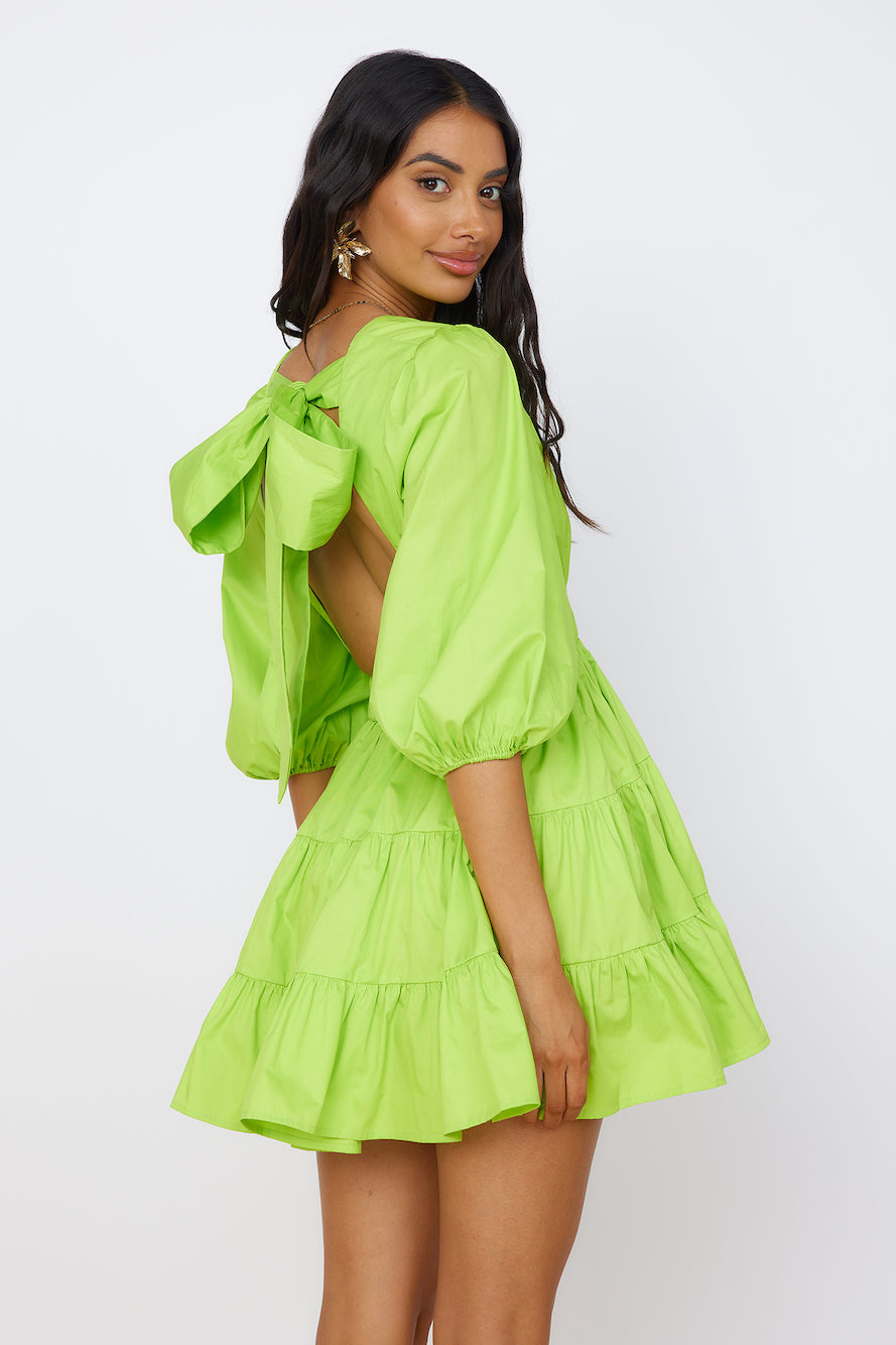HELLO MOLLY Sweetest Treat Mini Dress Lime