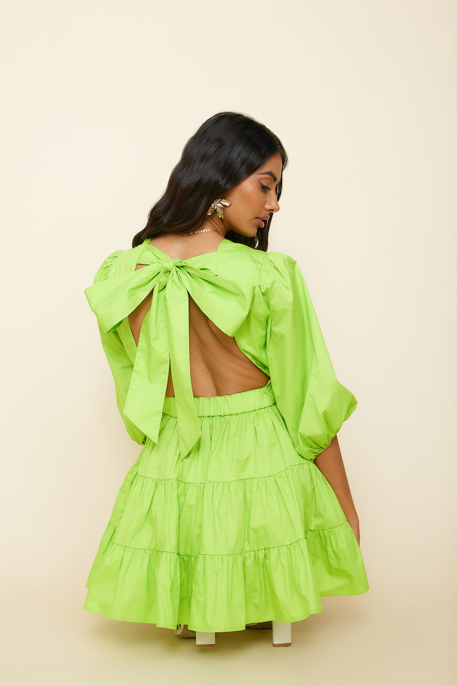 HELLO MOLLY Sweetest Treat Mini Dress Lime