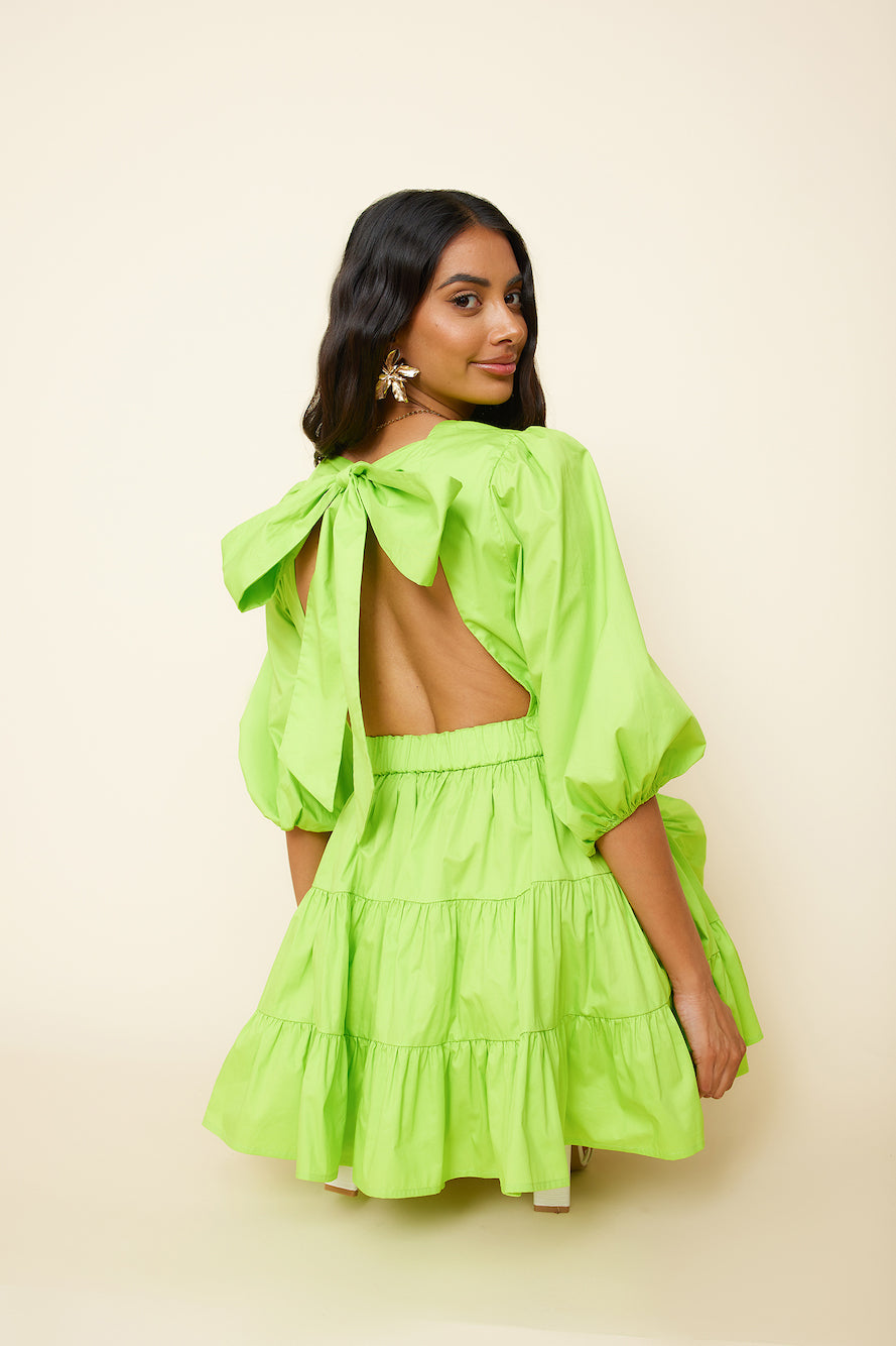 HELLO MOLLY Sweetest Treat Mini Dress Lime