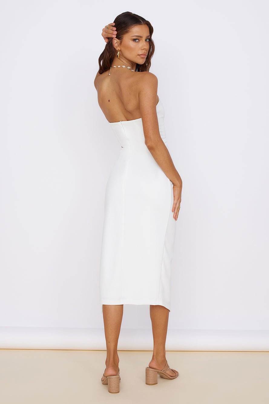 HELLO MOLLY Love At First Sight Midi Dress White