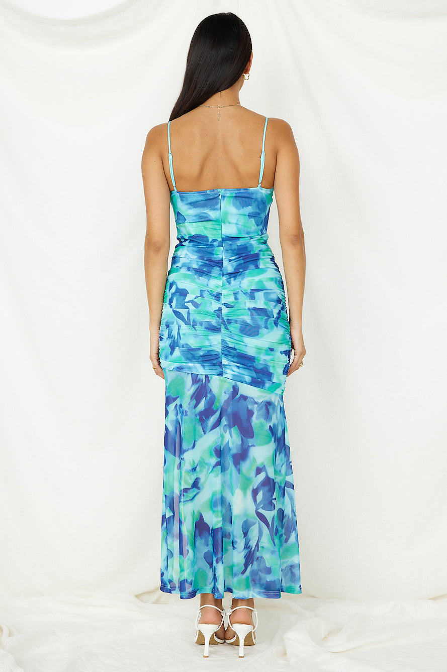 Deep Sea Dive Maxi Dress Blue