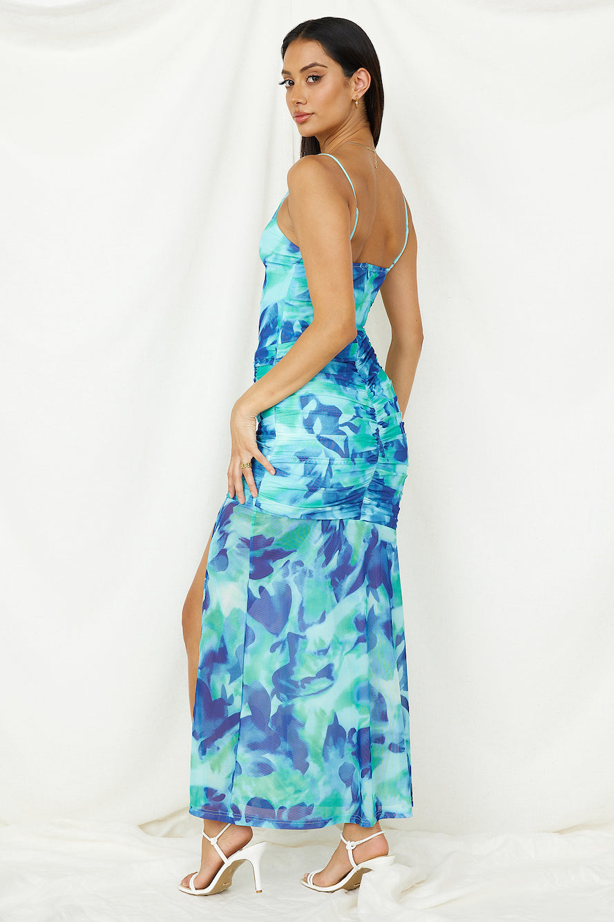 Deep Sea Dive Maxi Dress Blue