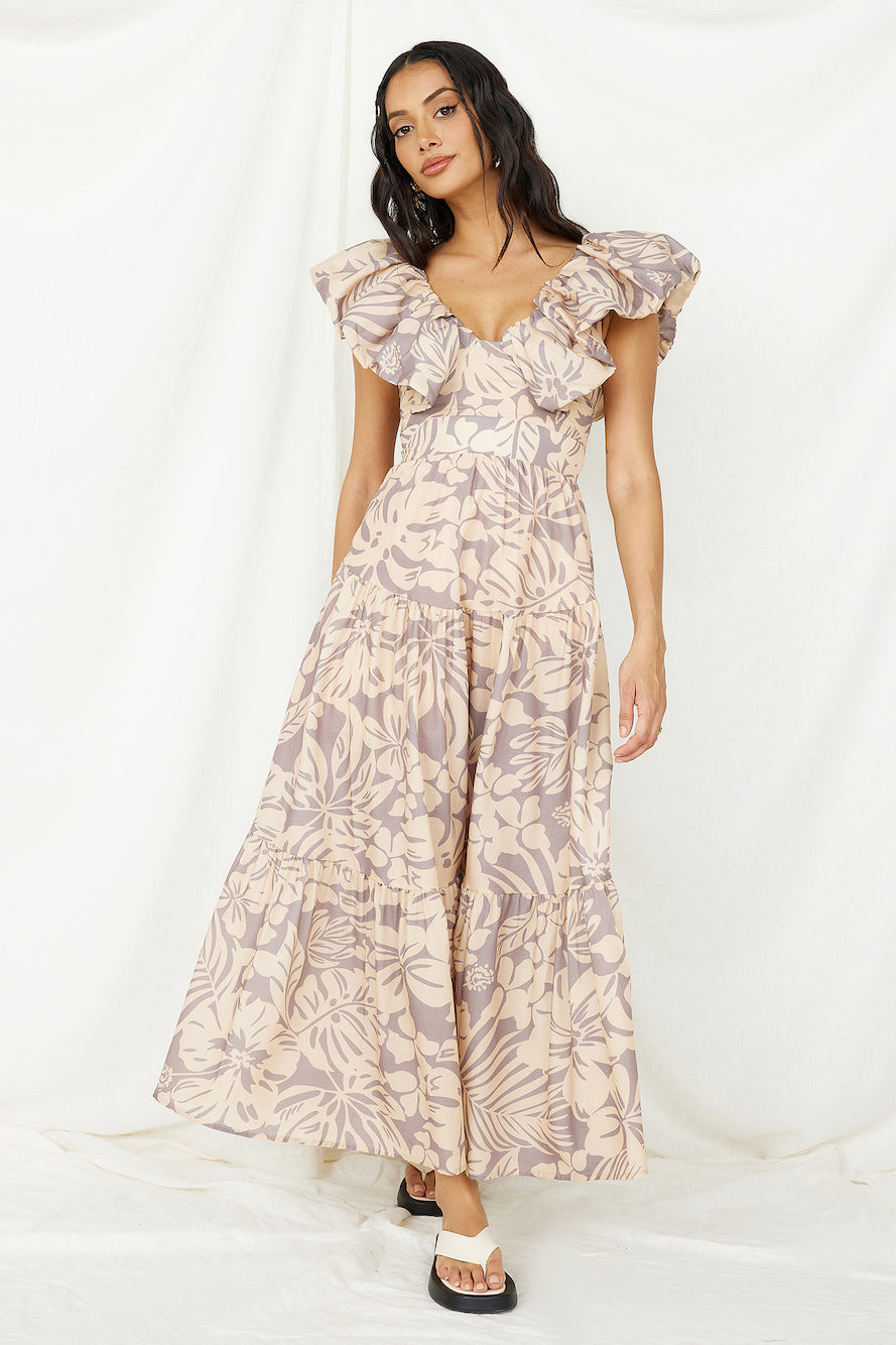 Celestial Paradise Maxi Dress Beige
