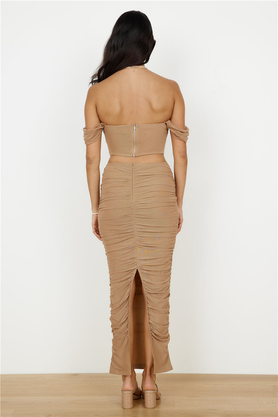 Dance Darling Maxi Skirt Beige
