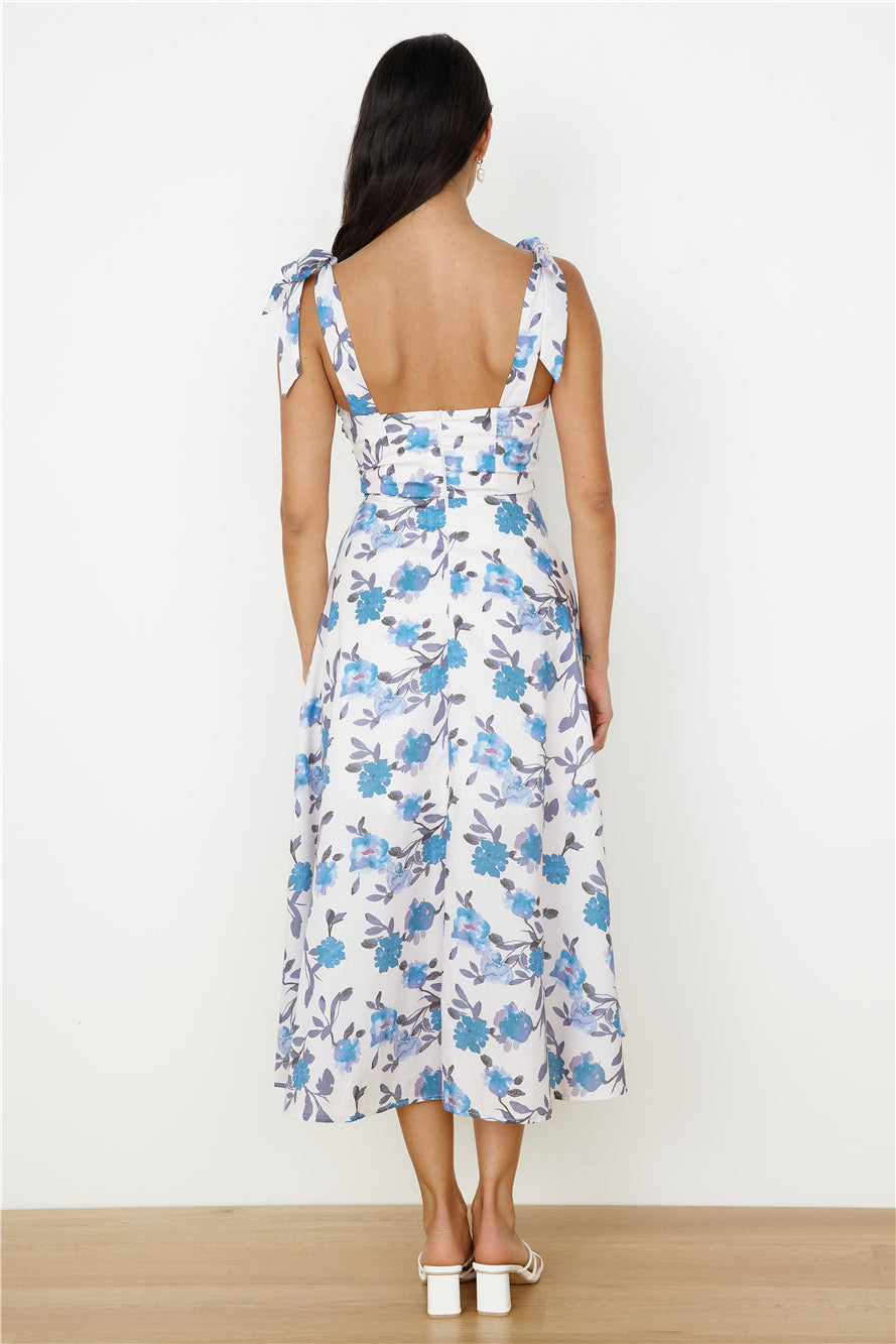 On The Roof Midi Dress Blue