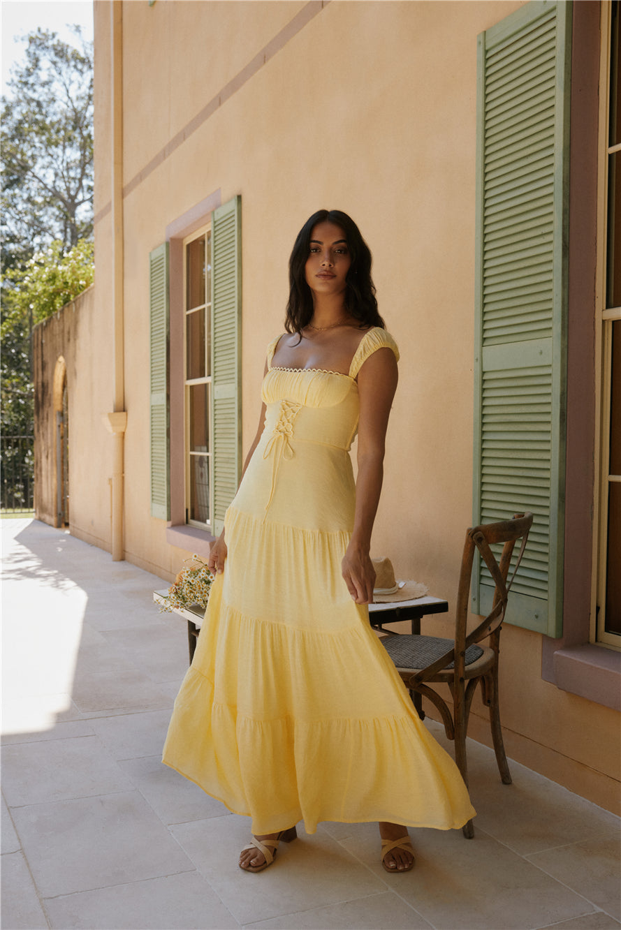 Crystal Waters Maxi Dress Yellow