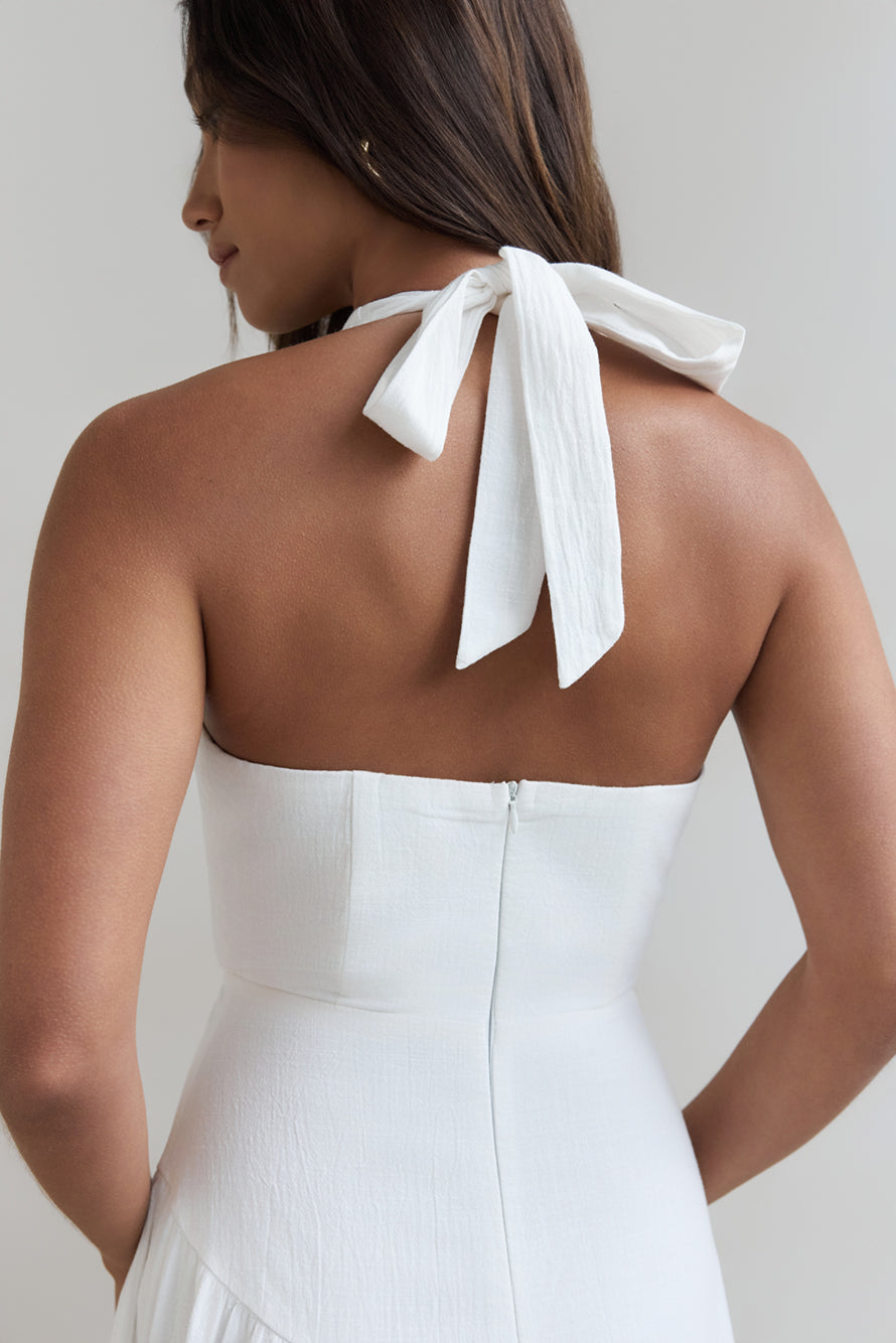 Angelic Song Halter Maxi Dress White