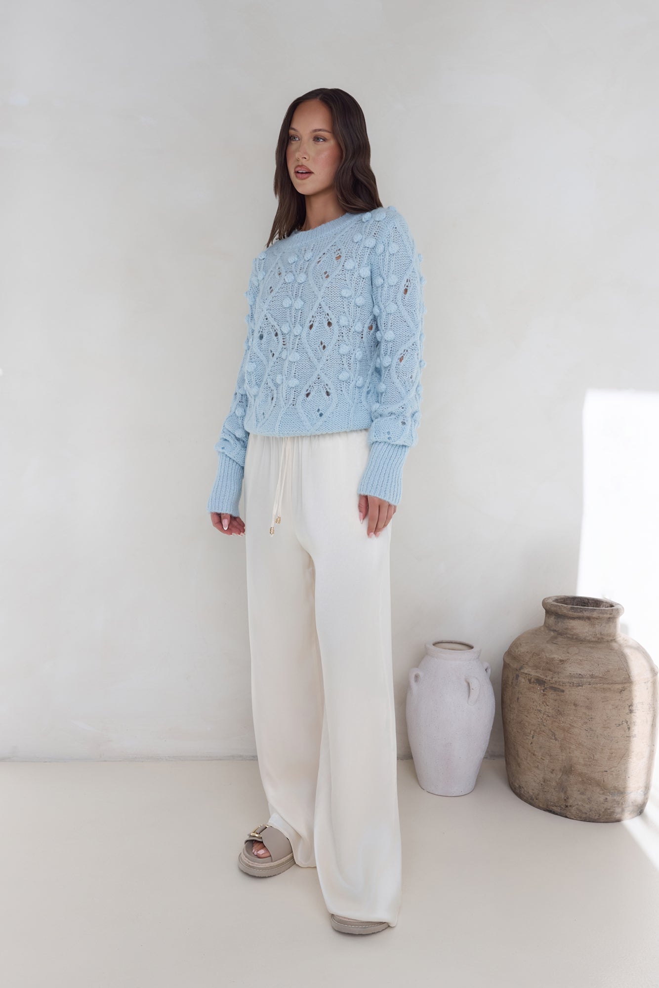 Winterberry Knit Sweater Blue