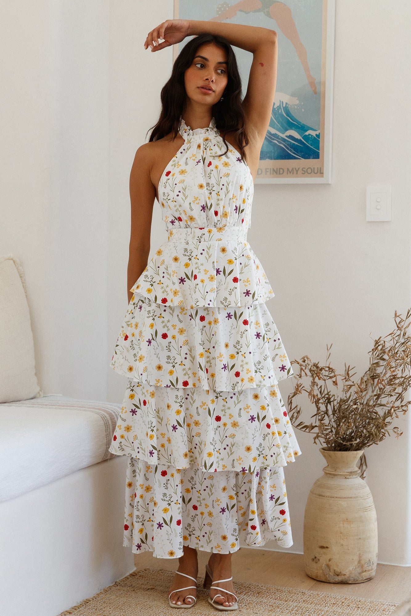 Symphony Sounds Halter Maxi Dress Multi