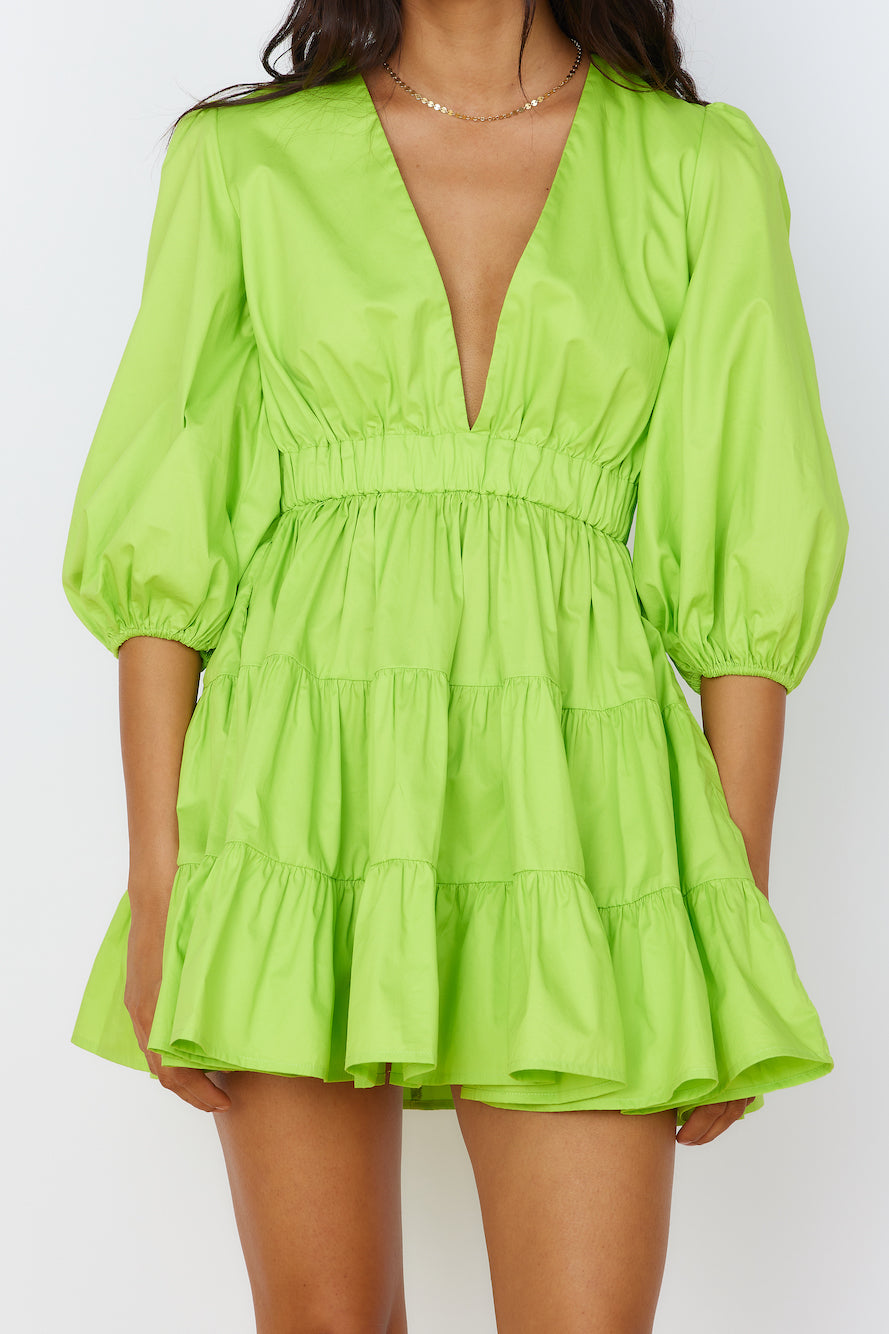 HELLO MOLLY Sweetest Treat Mini Dress Lime