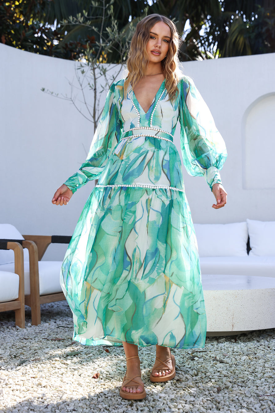 Sunny and Bright Maxi Dress Green