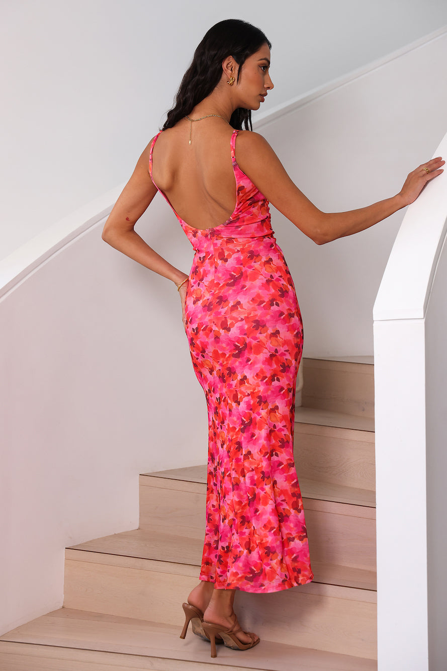 Take Me To Dinner Maxi Dress Pink Floral