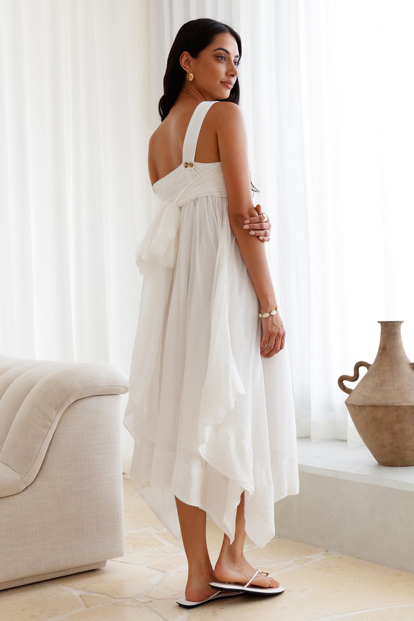 Restful Escape Midi Dress White