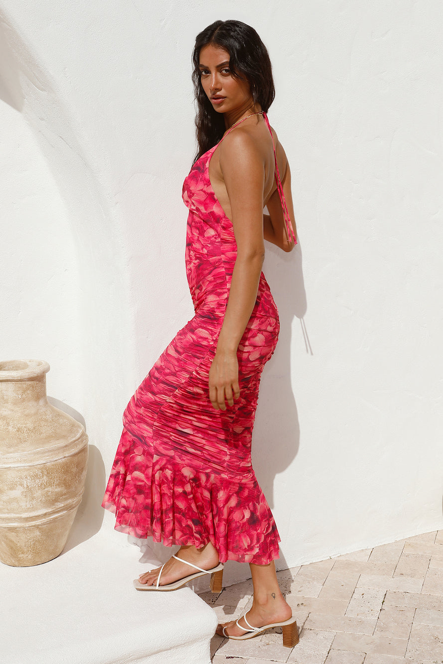 Feeling Joy Midi Dress Red