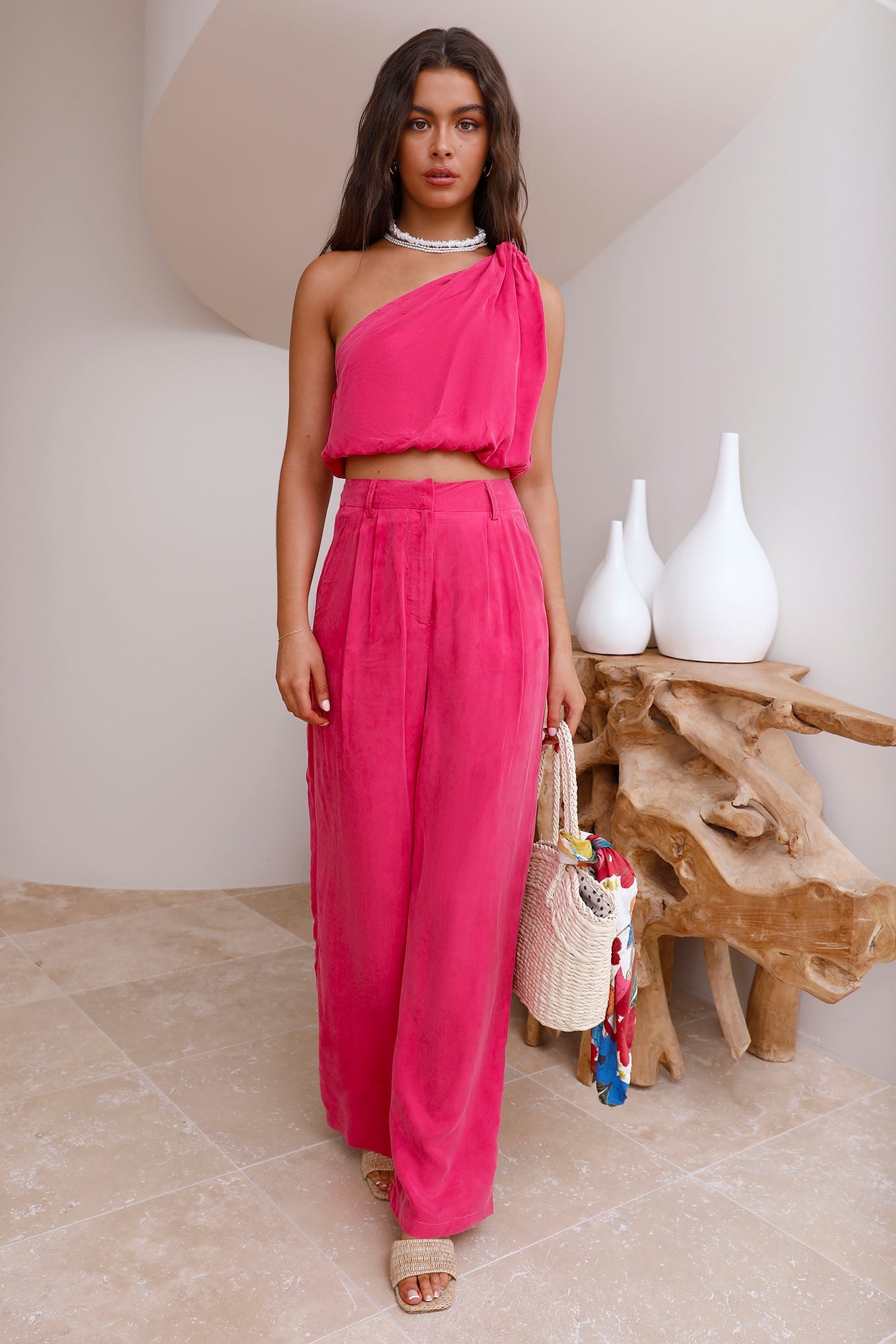 Tropical Dreamscape Crop Top Pink