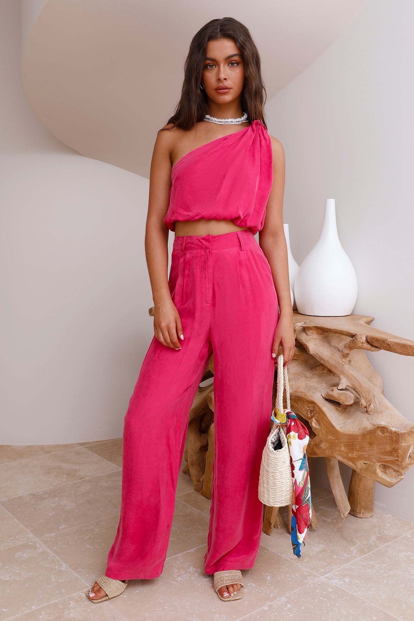 Tropical Dreamscape Crop Top Pink
