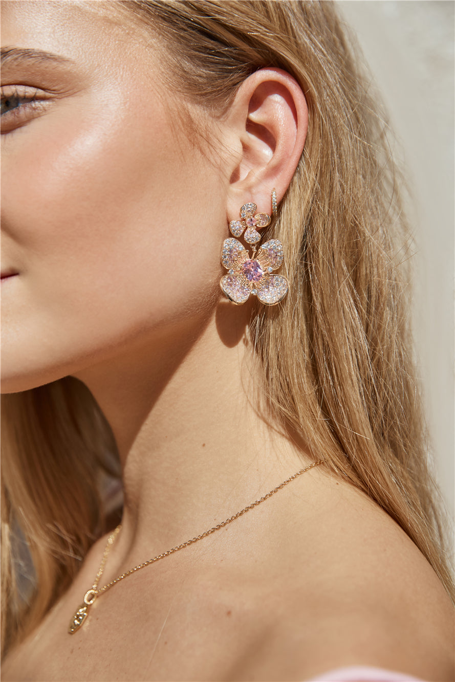 18K Gold Plated Whispers Of Gold Earrings Gold