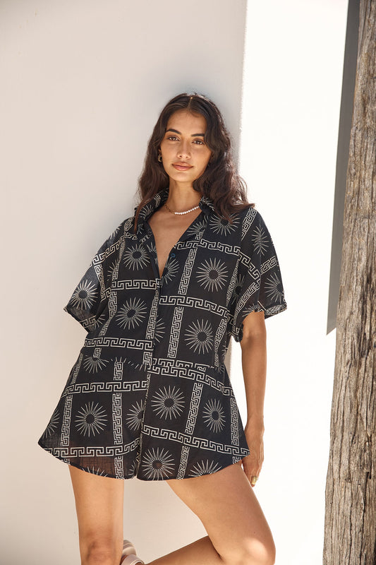 Aquarius Moon Romper Black