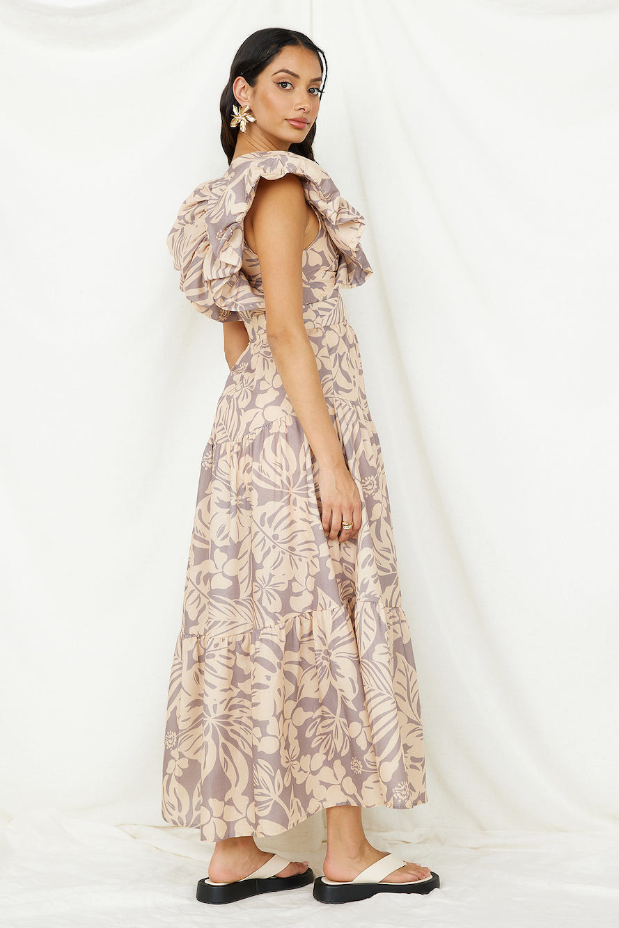 Celestial Paradise Maxi Dress Beige