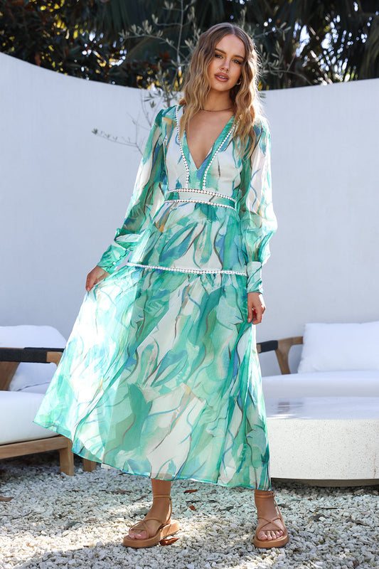 Sunny and Bright Maxi Dress Green